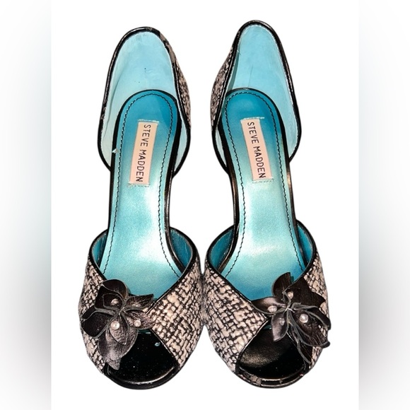 Steve Madden Tweed Peep Toe Heels – Size 6.5 - Picture 2 of 9